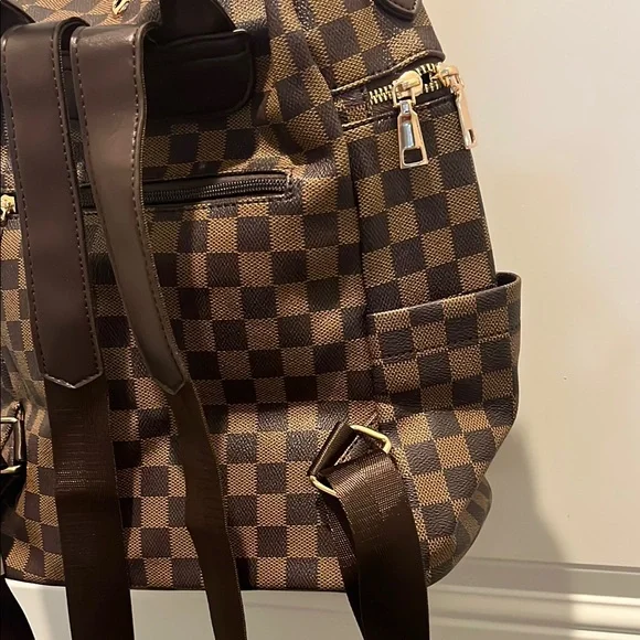 Checkered Brown Backpack - Picture 11 of 14